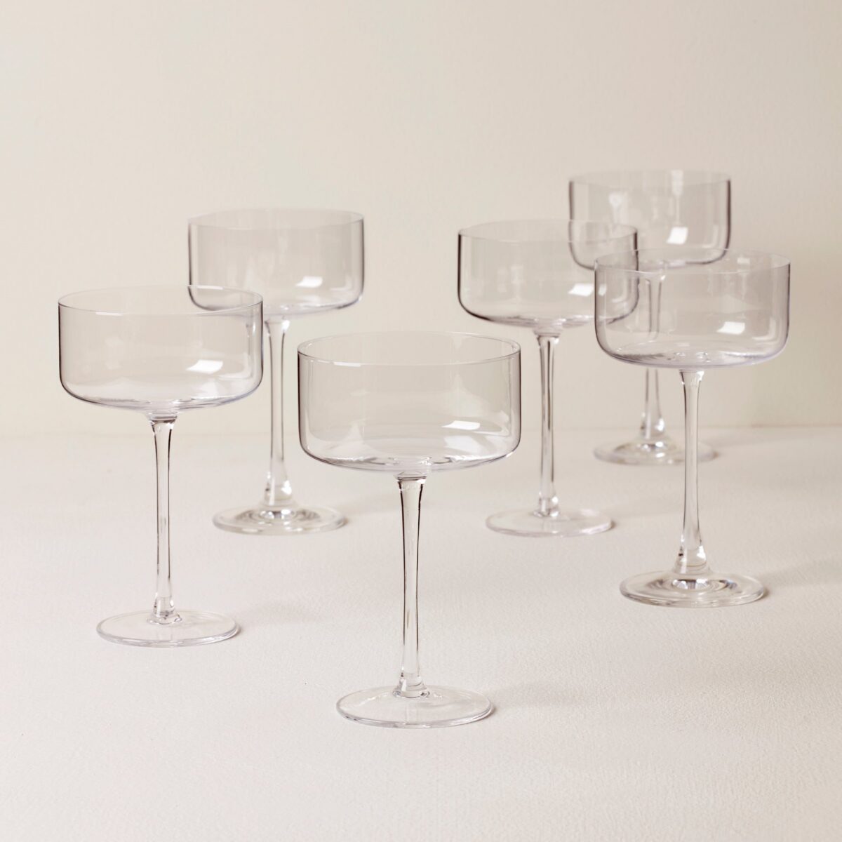 Straight-Edge Coupe Glasses, Set of 6