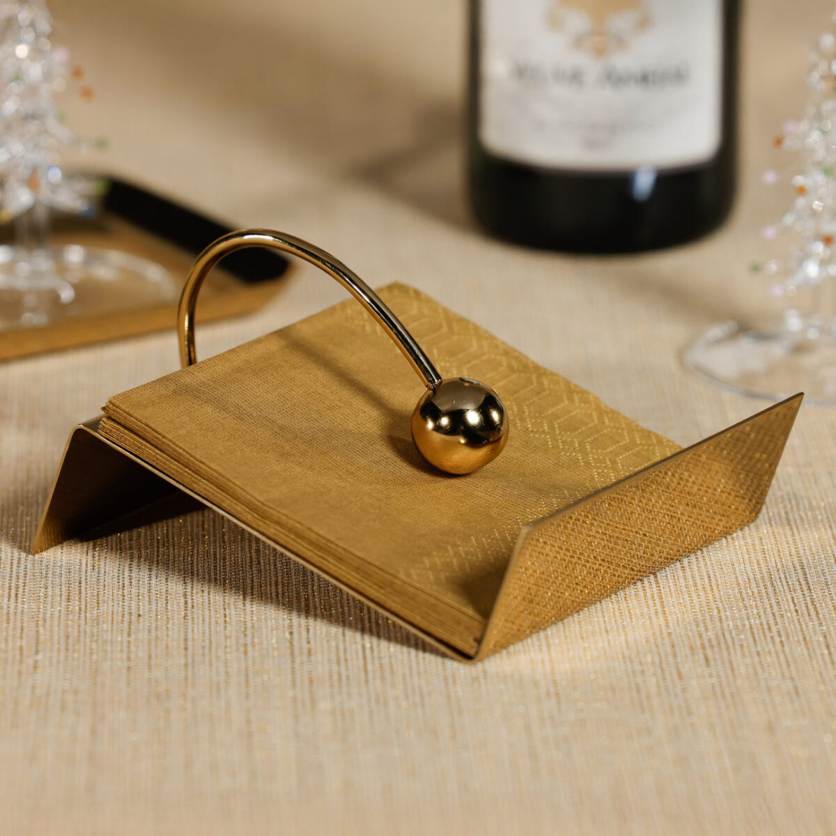 Polished Gold Cocktail Napkin Holder
